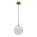 Westgate Manufacturing 12 Inch Frosted Glass LED 20W CCT Selectable 2700K/3000K/3500K/4000K/5000K Globe Pendant 67 Inch Pendant Drop Gold (LCFG-12-MCT5-FR-GD)