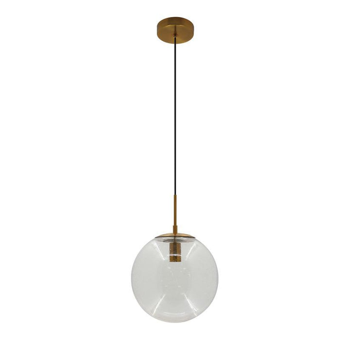 Westgate Manufacturing 12 Inch Seeded Glass E26 Architectural Globe Pendant 67 Inch Pendant Drop Gold (LCFG-12-E26-SG-GD)
