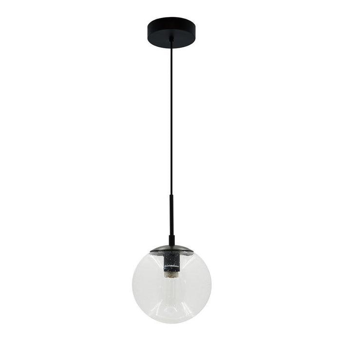 Westgate Manufacturing 8 Inch Seeded Glass E26 Architectural Globe Pendant 67 Inch Pendant Drop Black (LCFG-8-E26-SG-BK)