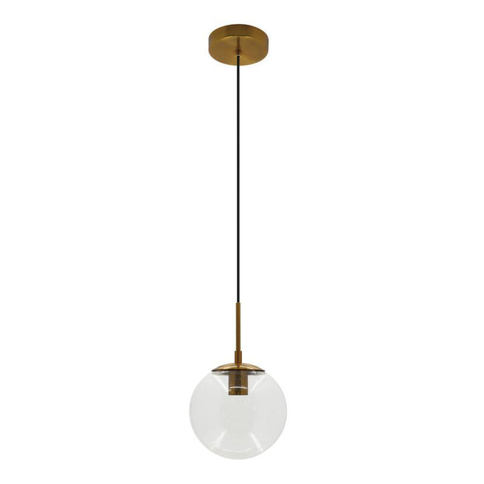 Westgate Manufacturing 8 Inch Seeded Glass E26 Architectural Globe Pendant 67 Inch Pendant Drop Gold (LCFG-8-E26-SG-GD)