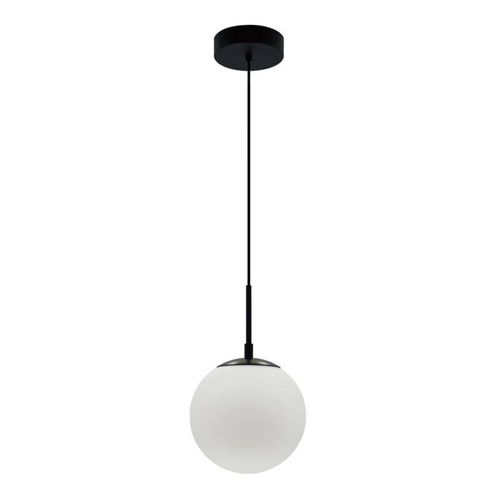Westgate Manufacturing 8 Inch Frosted Glass LED 12W CCT Selectable 2700K/3000K/3500K/4000K/5000K Globe Pendant 67 Inch Pendant Drop Black (LCFG-8-MCT5-FR-BK)