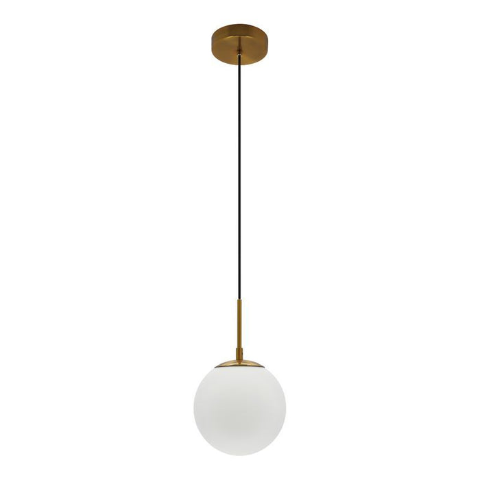 Westgate Manufacturing 8 Inch Frosted Glass LED 12W CCT Selectable 2700K/3000K/3500K/4000K/5000K Globe Pendant 67 Inch Pendant Drop Gold (LCFG-8-MCT5-FR-GD)