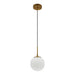 Westgate Manufacturing 8 Inch Frosted Glass LED 12W CCT Selectable 2700K/3000K/3500K/4000K/5000K Globe Pendant 67 Inch Pendant Drop Gold (LCFG-8-MCT5-FR-GD)
