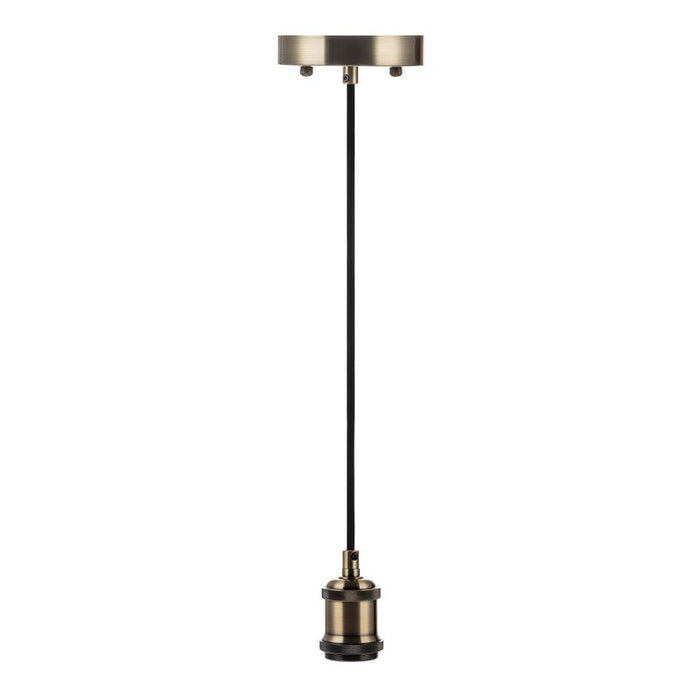 Westgate Manufacturing Decorative Socket Pendant 066 6 Foot Black Cord - Antique Brass (DSP-066-6FT-AB)