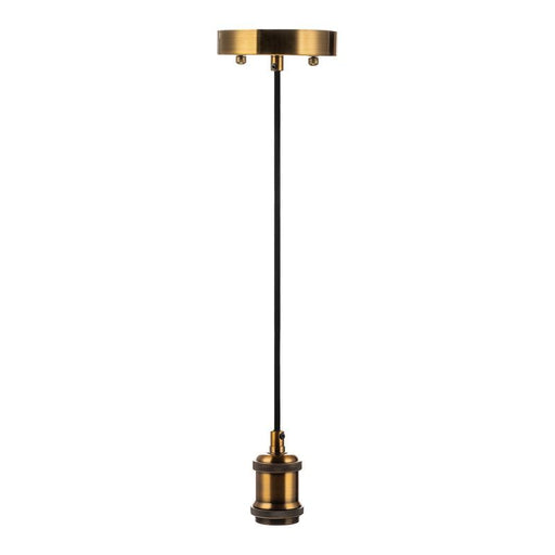 Westgate Manufacturing Decorative Socket Pendant 066 6 Foot Black Cord - Brass (DSP-066-6FT-BR)