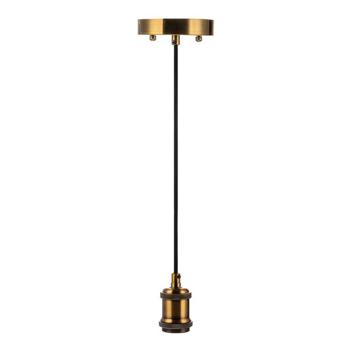 Westgate Manufacturing Decorative Socket Pendant 066 6 Foot Black Cord - Brass (DSP-066-6FT-BR)