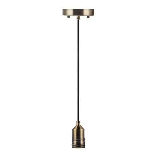 Westgate Manufacturing Decorative Socket Pendant 761 6 Foot Black Cord - Antique Brass (DSP-761-6FT-AB)