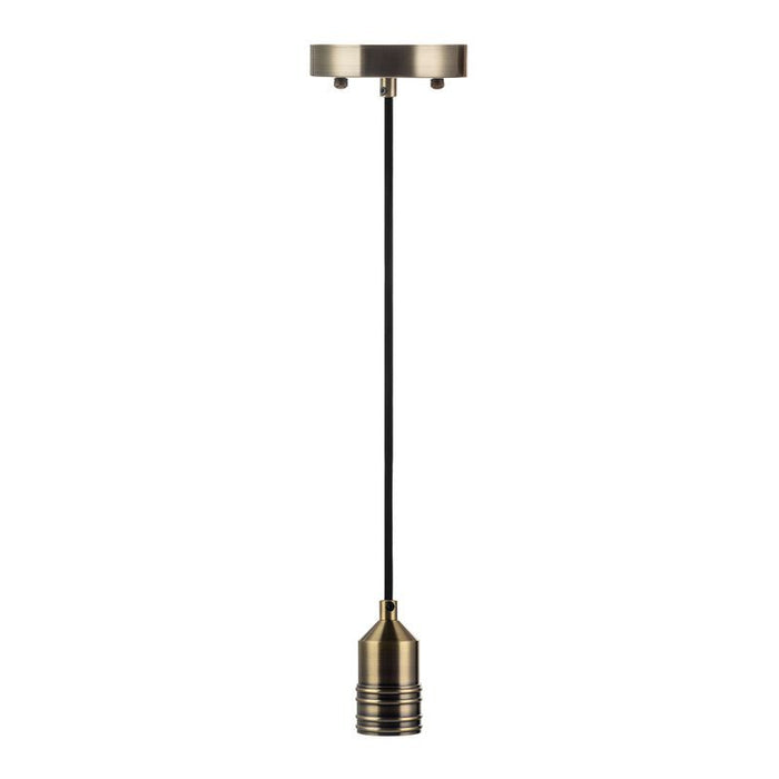 Westgate Manufacturing Decorative Socket Pendant 761 6 Foot Black Cord - Antique Brass (DSP-761-6FT-AB)