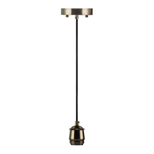 Westgate Manufacturing Decorative Socket Pendant 974 6 Foot Black Cord - Antique Brass (DSP-974-6FT-AB)