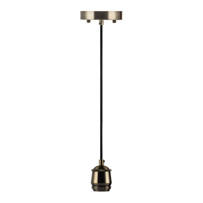 Westgate Manufacturing Decorative Socket Pendant 974 6 Foot Black Cord - Antique Brass (DSP-974-6FT-AB)