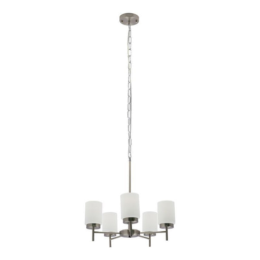 Westgate Manufacturing LCFE Series Lamp-Ready 5-Lamp Chandelier 8 Foot Adjustable Chain/Cord Brushed Nickel (LCFE-E26-P5L-BN)