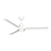 Westgate Manufacturing 52 Inch Contemporary 3-Blade Ceiling Fan/Light CCT Selectable 3000K/3500K/4000K/5000K/6500K 120V 90 CRI With Remote Control White (WFL-418-RC-3B-52-MCT5-WH)