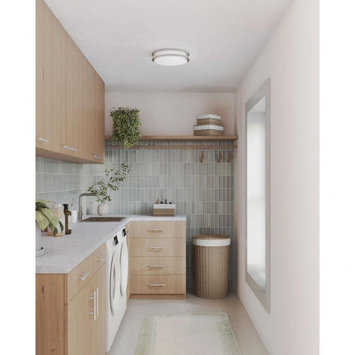 Progress Lighting Abide Collection 11 Inch Round LED Flush Mount Fixture CCT Selectable 2700K/3000K/3500K/4000K/5000K Brushed Nickel (P350274-009-CS)