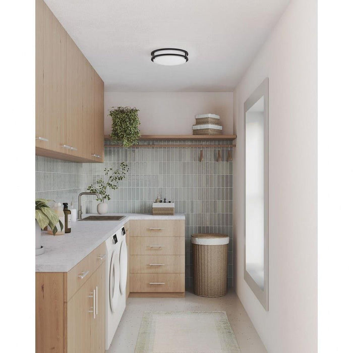 Progress Lighting Abide Collection 11 Inch Round LED Flush Mount Fixture CCT Selectable 2700K/3000K/3500K/4000K/5000K Matte Black (P350274-31M-CS)