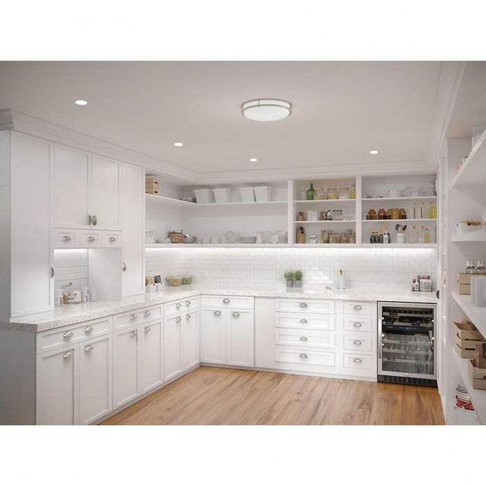 Progress Lighting Abide Collection 14 Inch Round LED Flush Mount Fixture CCT Selectable 2700K/3000K/3500K/4000K/5000K Brushed Nickel (P350275-009-CS)