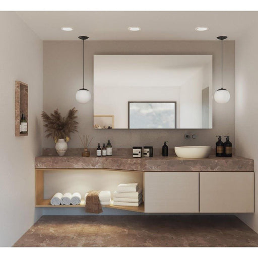 Progress Lighting Atwell Collection 1-Light Small Hanging Pendant Matte Black Finish Etched Opal Glass (P500461-31M)