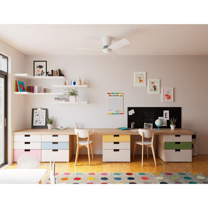 Progress Lighting Brant Collection 52 Inch 3-Blade Ceiling Fan Satin White Finish White Opal Glass (P250121-028-30)