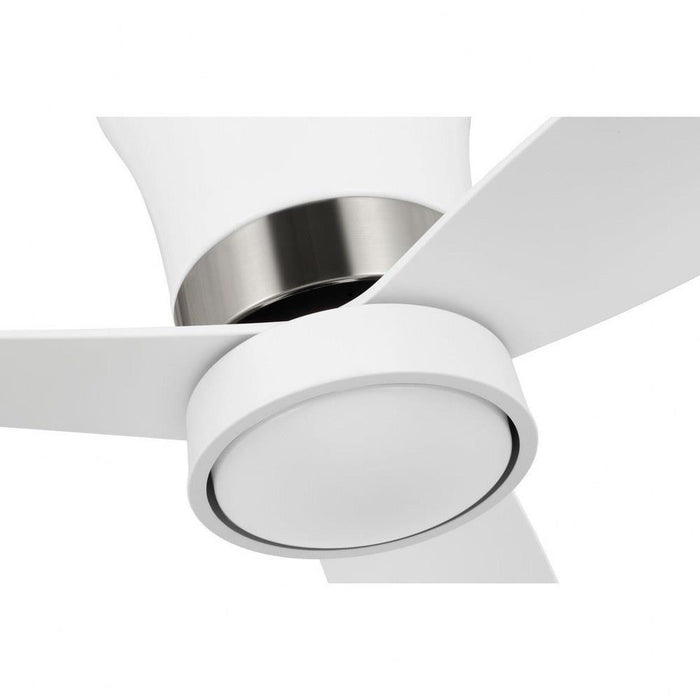 Progress Lighting Brant Collection 52 Inch 3-Blade Ceiling Fan Satin White Finish White Opal Glass (P250121-028-30)