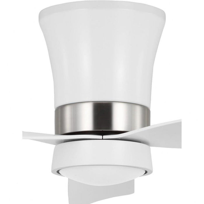 Progress Lighting Brant Collection 52 Inch 3-Blade Ceiling Fan Satin White Finish White Opal Glass (P250121-028-30)