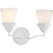 Progress Lighting Pinellas Collection 2-Light Bath /Vanity Light White Plaster Finish Opal Glass (P300496-197)