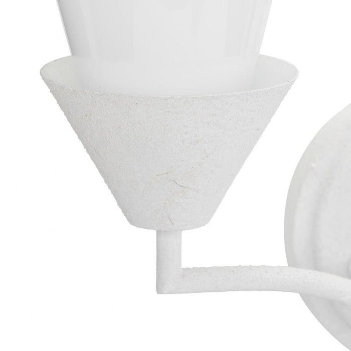 Progress Lighting Pinellas Collection 2-Light Bath /Vanity Light White Plaster Finish Opal Glass (P300496-197)
