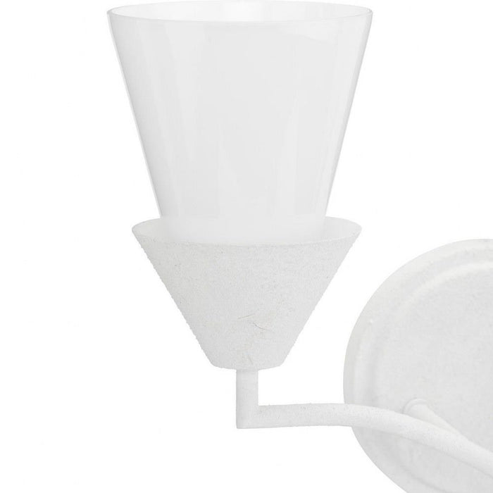 Progress Lighting Pinellas Collection 2-Light Bath /Vanity Light White Plaster Finish Opal Glass (P300496-197)