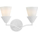 Progress Lighting Pinellas Collection 2-Light Bath /Vanity Light White Plaster Finish Opal Glass (P300496-197)