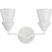 Progress Lighting Pinellas Collection 2-Light Bath /Vanity Light White Plaster Finish Opal Glass (P300496-197)