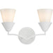 Progress Lighting Pinellas Collection 2-Light Bath /Vanity Light White Plaster Finish Opal Glass (P300496-197)