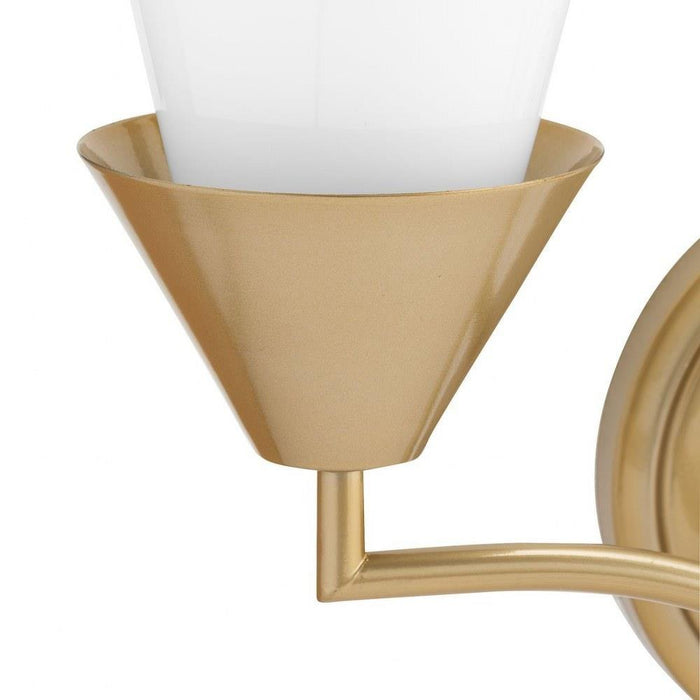 Progress Lighting Pinellas Collection 2-Light Bath /Vanity Light Soft Gold Finish Opal Glass (P300496-205)