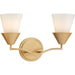 Progress Lighting Pinellas Collection 2-Light Bath /Vanity Light Soft Gold Finish Opal Glass (P300496-205)