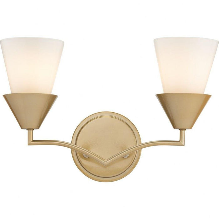 Progress Lighting Pinellas Collection 2-Light Bath /Vanity Light Soft Gold Finish Opal Glass (P300496-205)