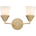 Progress Lighting Pinellas Collection 2-Light Bath /Vanity Light Soft Gold Finish Opal Glass (P300496-205)