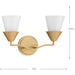 Progress Lighting Pinellas Collection 2-Light Bath /Vanity Light Soft Gold Finish Opal Glass (P300496-205)