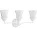 Progress Lighting Pinellas Collection 3-Light Bath /Vanity Light White Plaster Finish Opal Glass (P300497-197)
