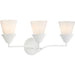 Progress Lighting Pinellas Collection 3-Light Bath /Vanity Light White Plaster Finish Opal Glass (P300497-197)
