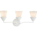 Progress Lighting Pinellas Collection 3-Light Bath /Vanity Light White Plaster Finish Opal Glass (P300497-197)