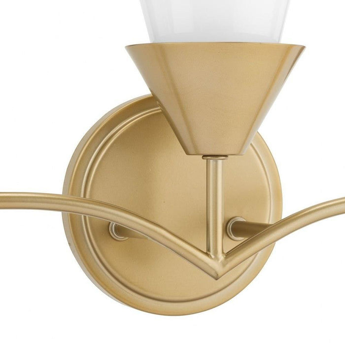 Progress Lighting Pinellas Collection 3-Light Bath /Vanity Light Soft Gold Finish Opal Glass (P300497-205)
