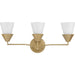 Progress Lighting Pinellas Collection 3-Light Bath /Vanity Light Soft Gold Finish Opal Glass (P300497-205)