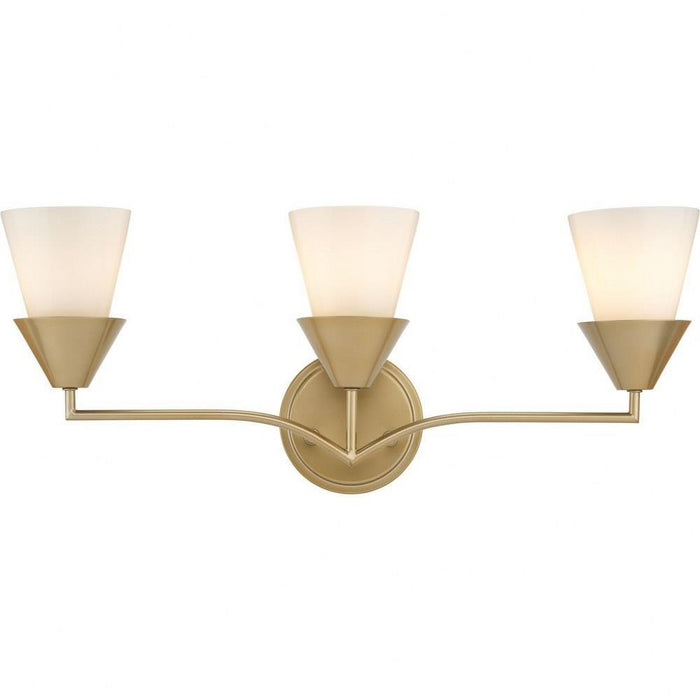 Progress Lighting Pinellas Collection 3-Light Bath /Vanity Light Soft Gold Finish Opal Glass (P300497-205)