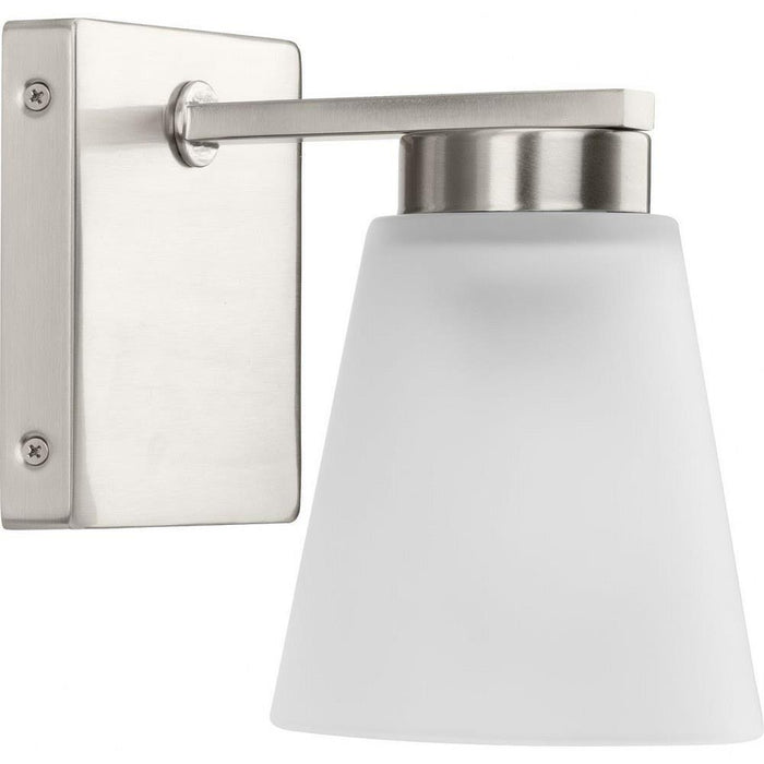 Progress Lighting Tanner Collection 1-Light Bath /Vanity Light Brushed Nickel Finish Etched Glass (P300499-009)