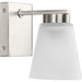 Progress Lighting Tanner Collection 1-Light Bath /Vanity Light Brushed Nickel Finish Etched Glass (P300499-009)