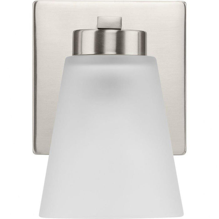 Progress Lighting Tanner Collection 1-Light Bath /Vanity Light Brushed Nickel Finish Etched Glass (P300499-009)