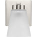 Progress Lighting Tanner Collection 1-Light Bath /Vanity Light Brushed Nickel Finish Etched Glass (P300499-009)