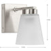 Progress Lighting Tanner Collection 1-Light Bath /Vanity Light Brushed Nickel Finish Etched Glass (P300499-009)