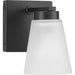 Progress Lighting Tanner Collection 1-Light Bath /Vanity Light Matte Black Finish Etched Glass (P300499-31M)