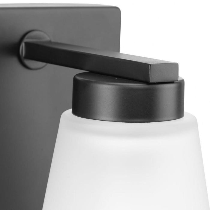 Progress Lighting Tanner Collection 1-Light Bath /Vanity Light Matte Black Finish Etched Glass (P300499-31M)