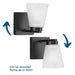 Progress Lighting Tanner Collection 1-Light Bath /Vanity Light Matte Black Finish Etched Glass (P300499-31M)