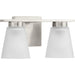 Progress Lighting Tanner Collection 2-Light Bath /Vanity Light Brushed Nickel Finish Etched Glass (P300500-009)