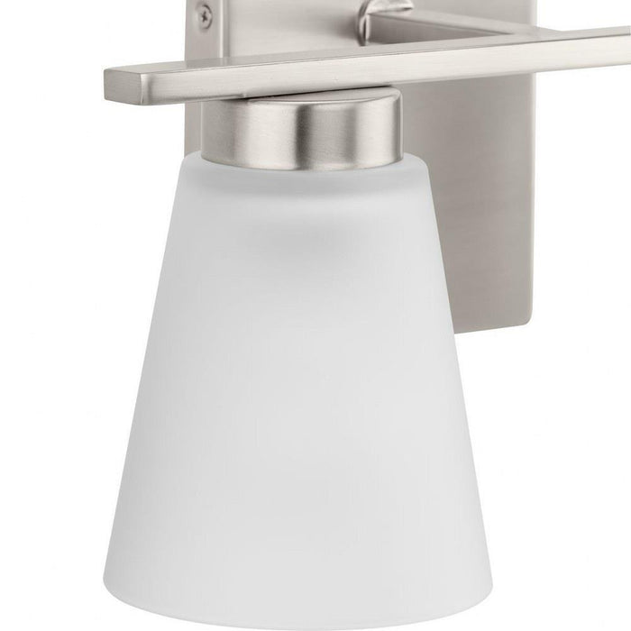 Progress Lighting Tanner Collection 2-Light Bath /Vanity Light Brushed Nickel Finish Etched Glass (P300500-009)